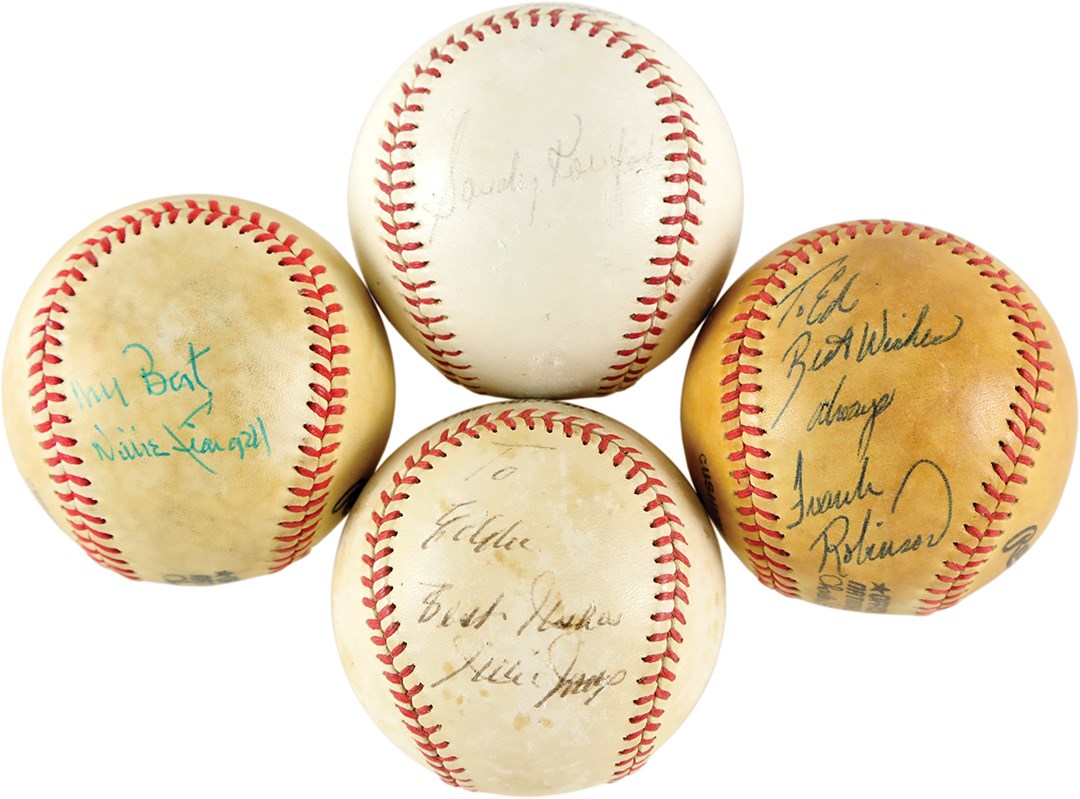 Baseball Autographs - Hall of Fame Single-Signed Baseball Collection w/Mantle, Williams, Mays, & Koufax (10)