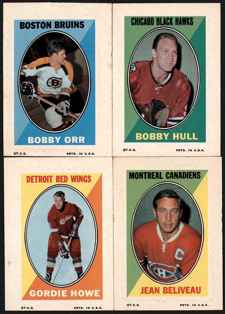 Hockey Cards - 1970 Topps Sticker Stamp Insert Complete Set w/Gordie Howe & Bobby Orr (33)