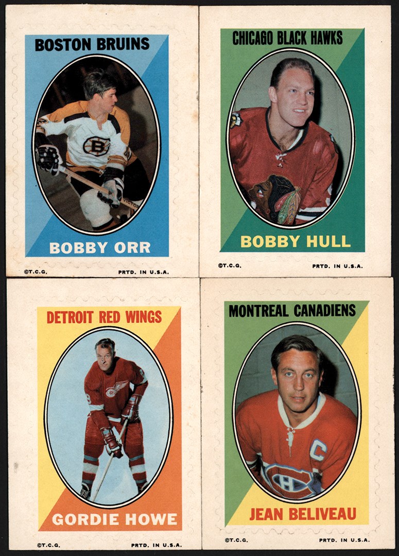 - 1970 Topps Sticker Stamp Insert Complete Set w/Gordie Howe & Bobby Orr (33)