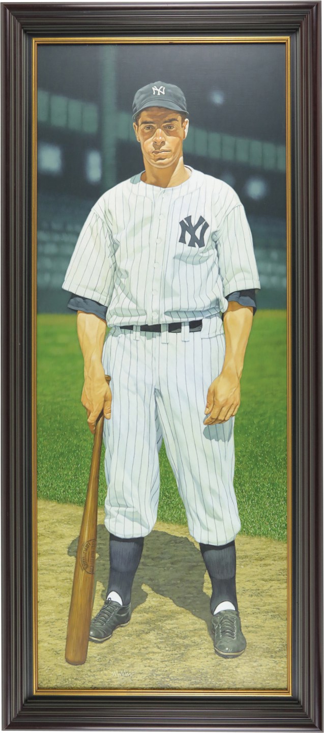 Baseball Memorabilia - Enormous Joe DiMaggio Original Painting by Arthur K. Miller