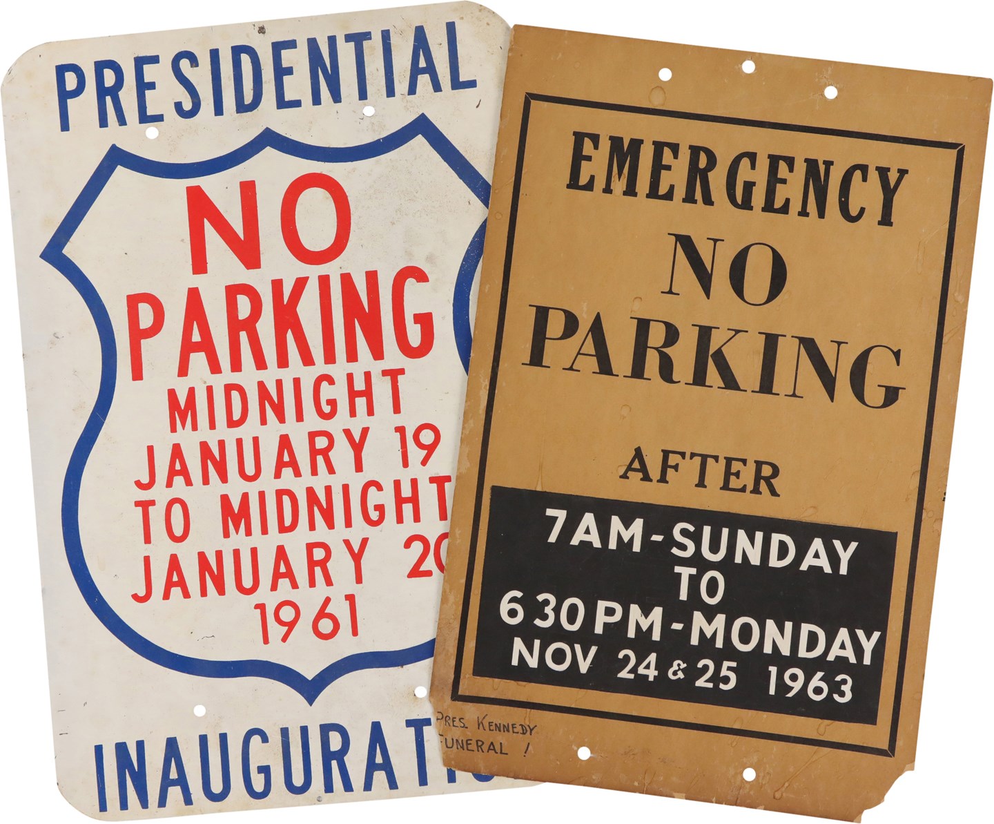 Rock And Pop Culture - John F. Kennedy 1961 Inaugural Street Sign and 1963 Funeral Street Sign