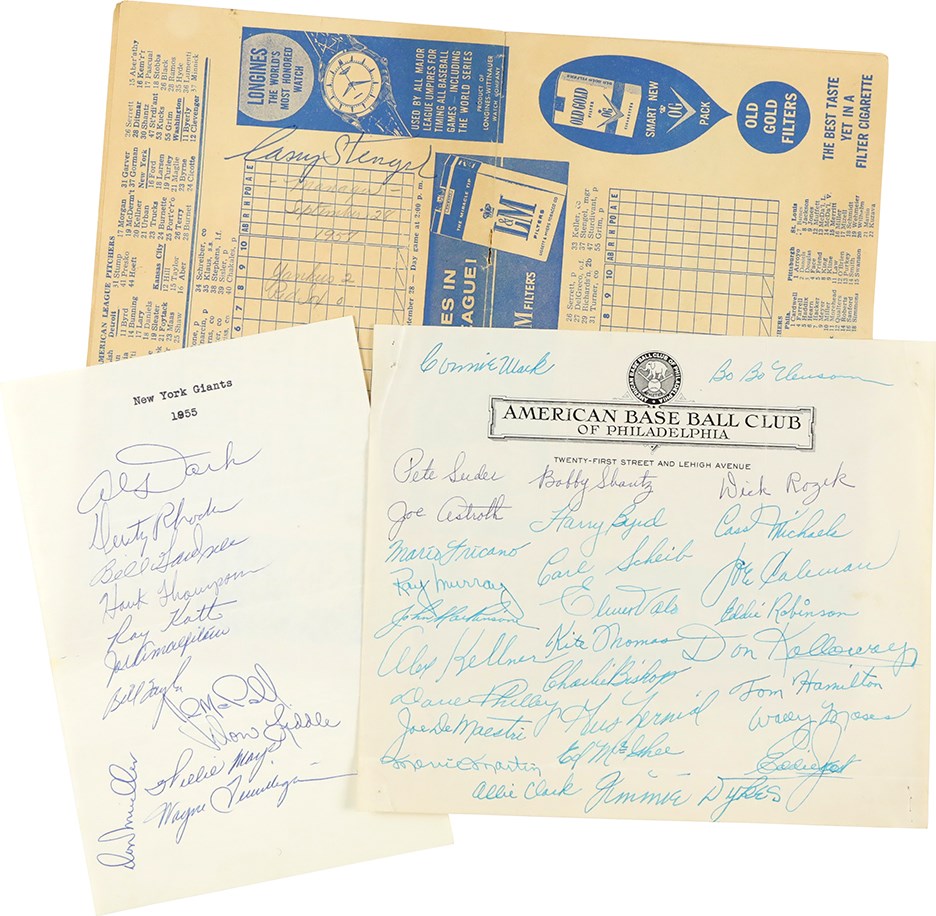 Baseball Autographs - Vintage Baseball Autograph Collection w/Mays, Stengel and Mack