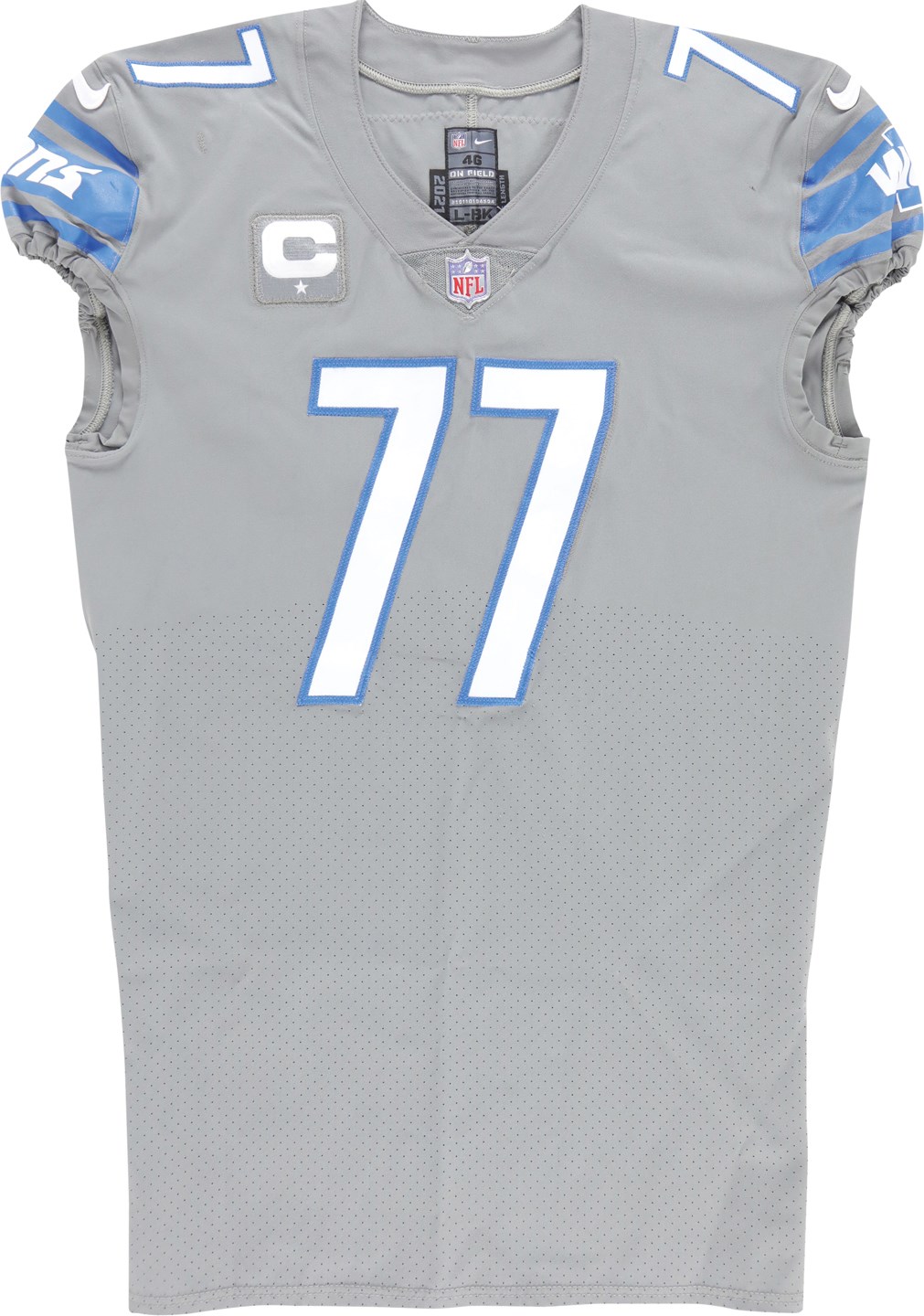 Football - 9/26/21 Frank Ragnow Detroit Lions "Color Rush" Game Worn Jersey (Photo-Matched)