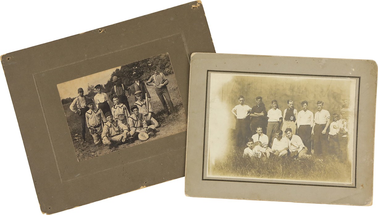 Vintage Sports Photographs - Circa 1900 Baseball Team Cabinet Photo Pair (2)