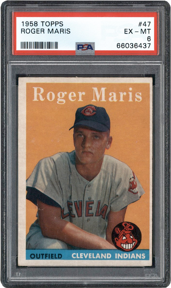 Baseball and Trading Cards - 958 Topps #47 Roger Maris Rookie PSA EX-MT 6