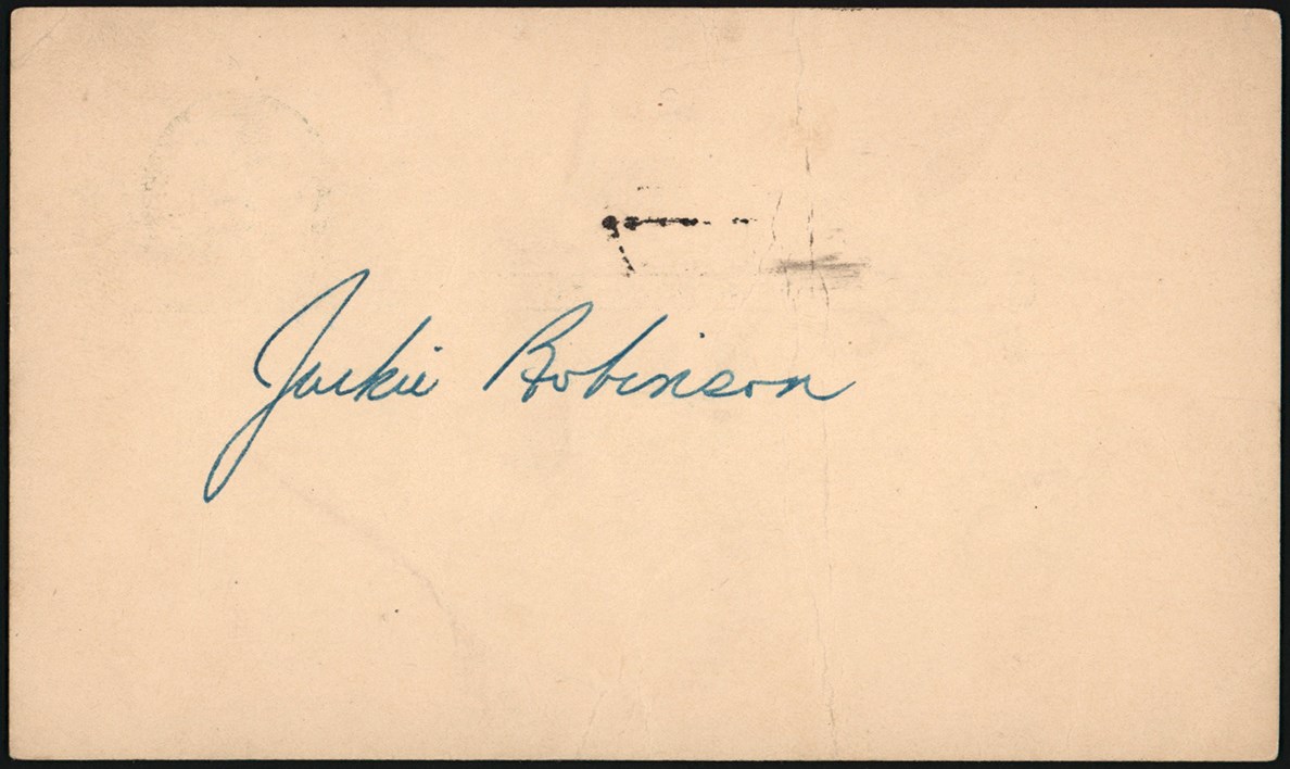 - 1951 Jackie Robinson Signed Government Postcard (JSA)