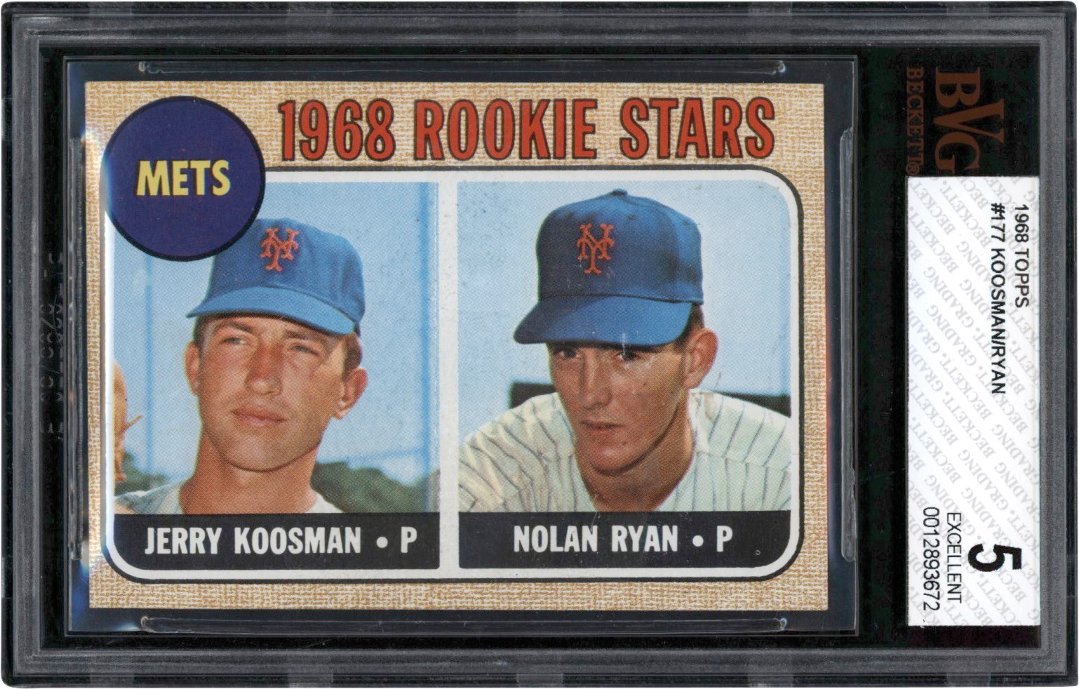 - 1968 Topps #177 Nolan Ryan Rookie BVG EX 5