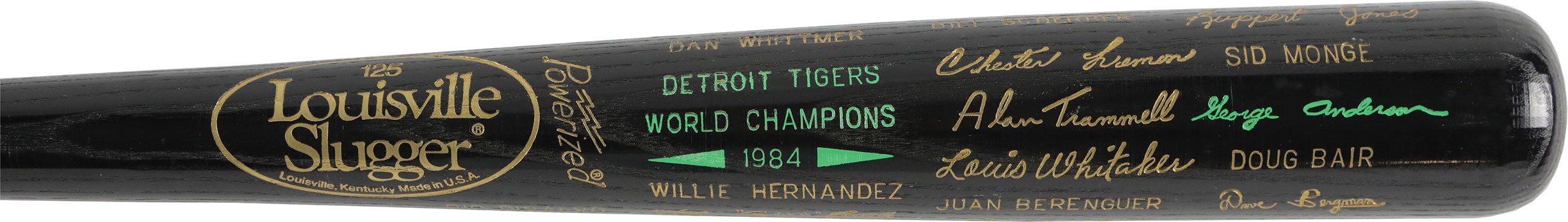 Baseball Memorabilia - 1984 World Champion Detroit Tigers Black Bat