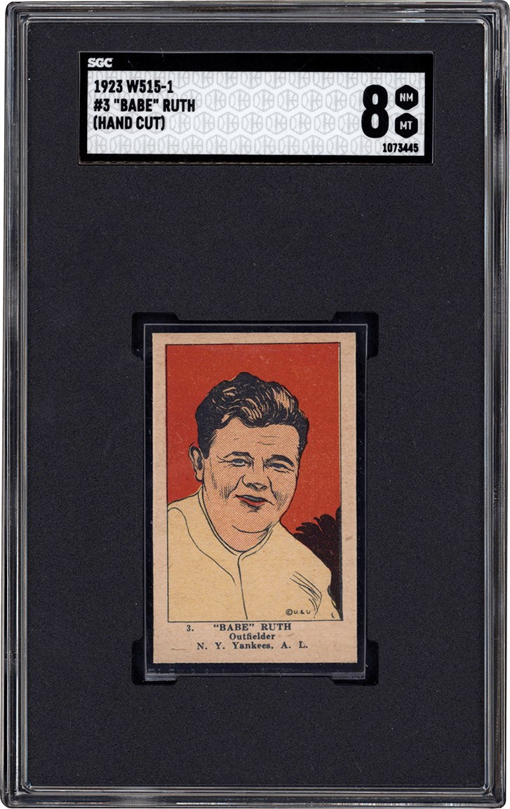 Baseball and Trading Cards - 23 W515-1 #3 Babe Ruth SGC NM-MT 8 (Pop 1 of 1 - Highest Graded)