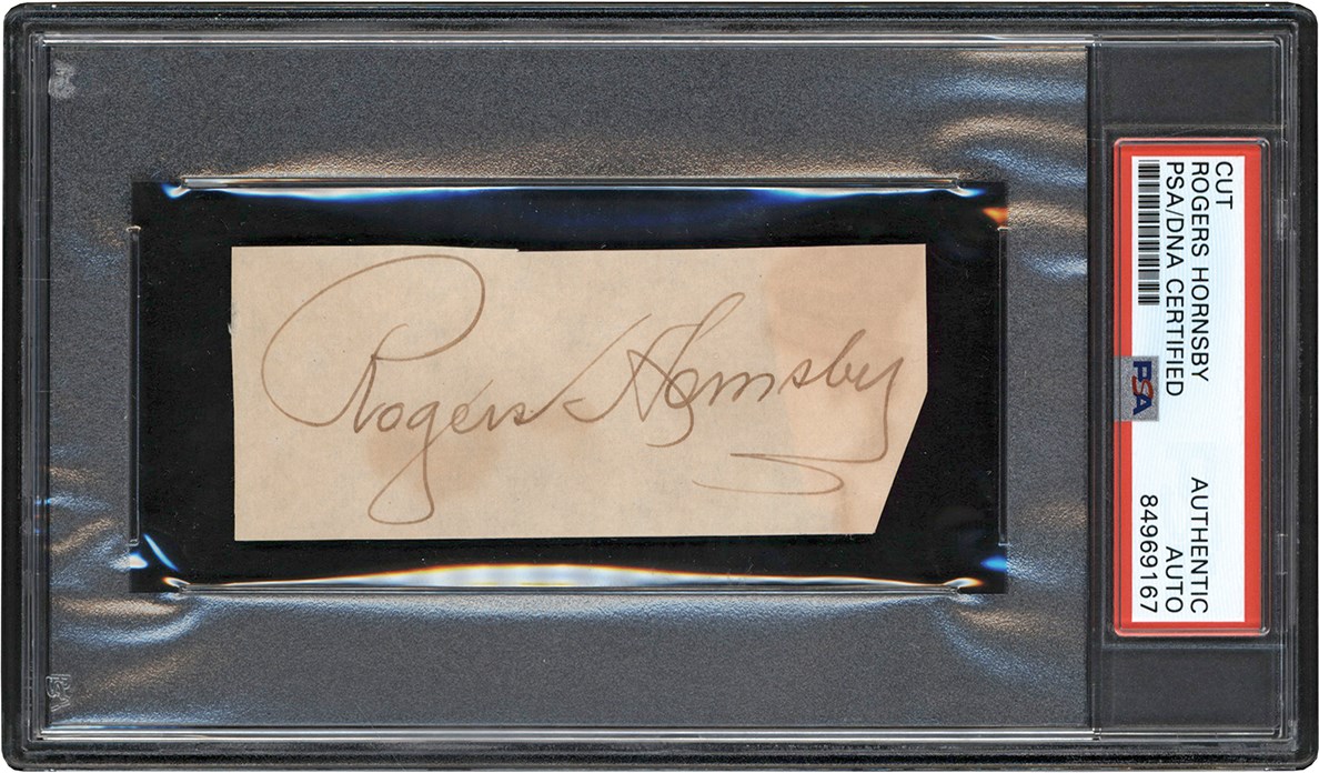 Baseball Autographs - Rogers Hornsby Autograph (PSA)