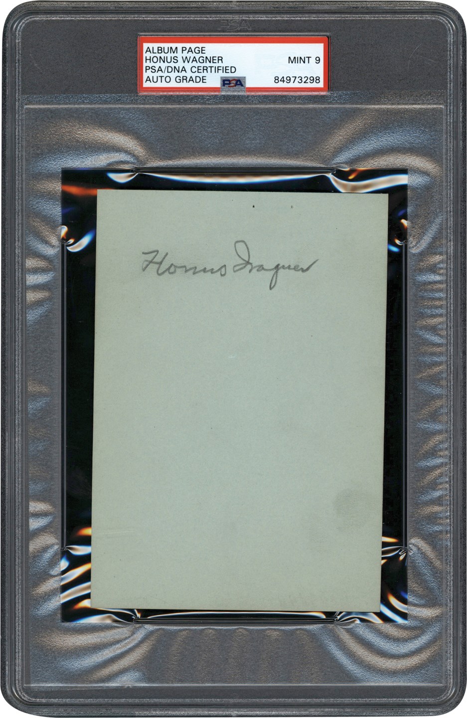 Baseball Autographs - Honus Wagner Signed Album Page (PSA MINT 9)