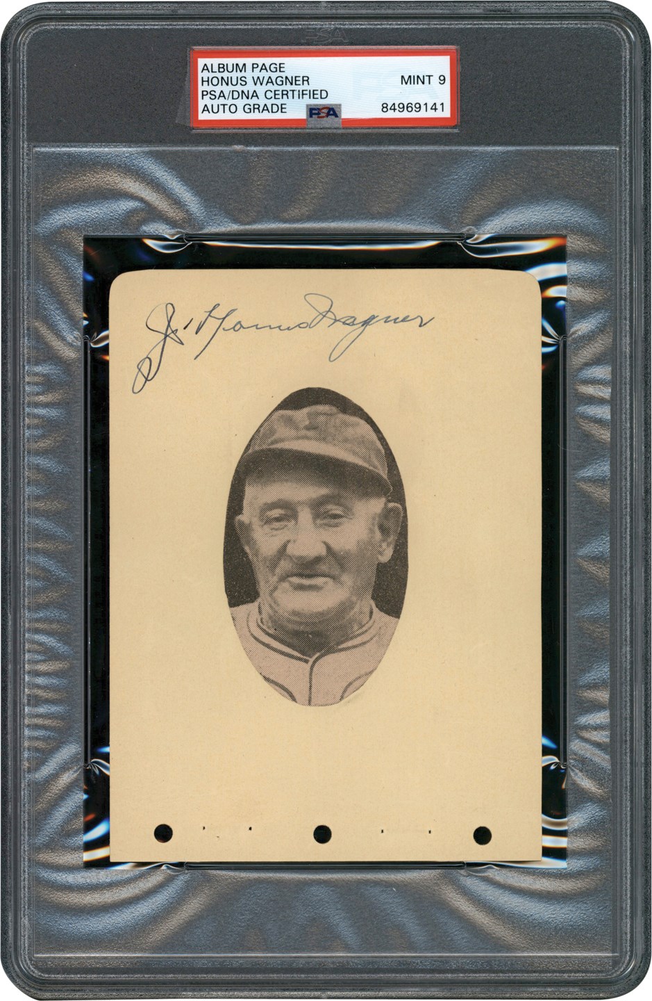 - Honus Wagner Signed Album Page with Photo (PSA MINT 9)