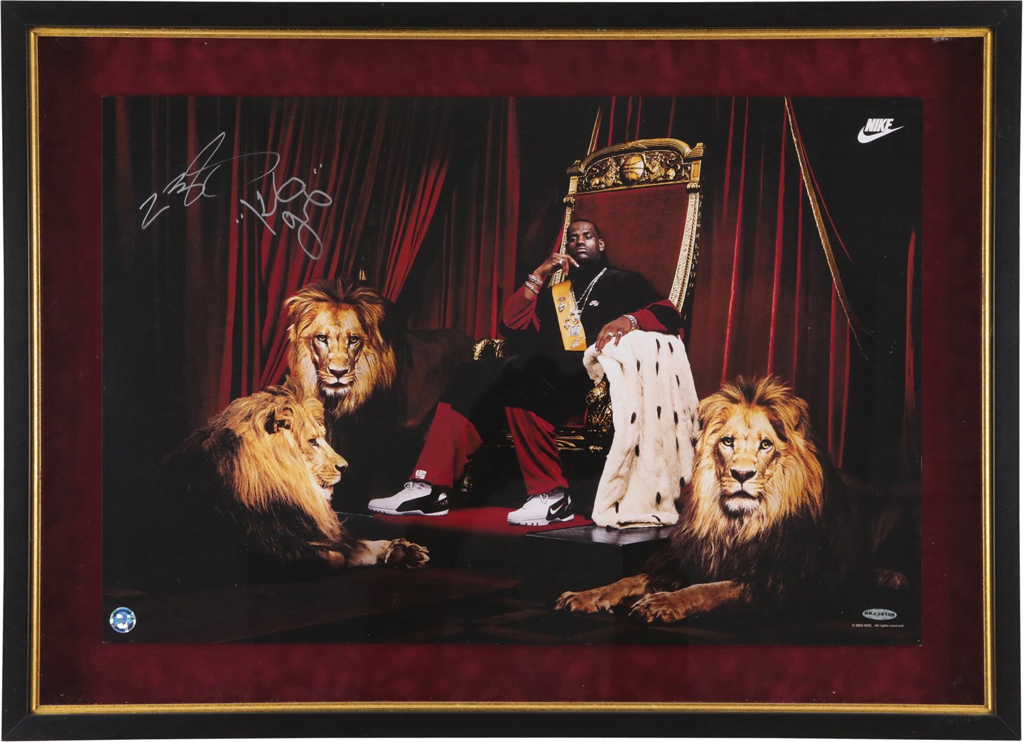 - 2003 LeBron James Rookie Signed & Inscribed "King James" Display (UDA)