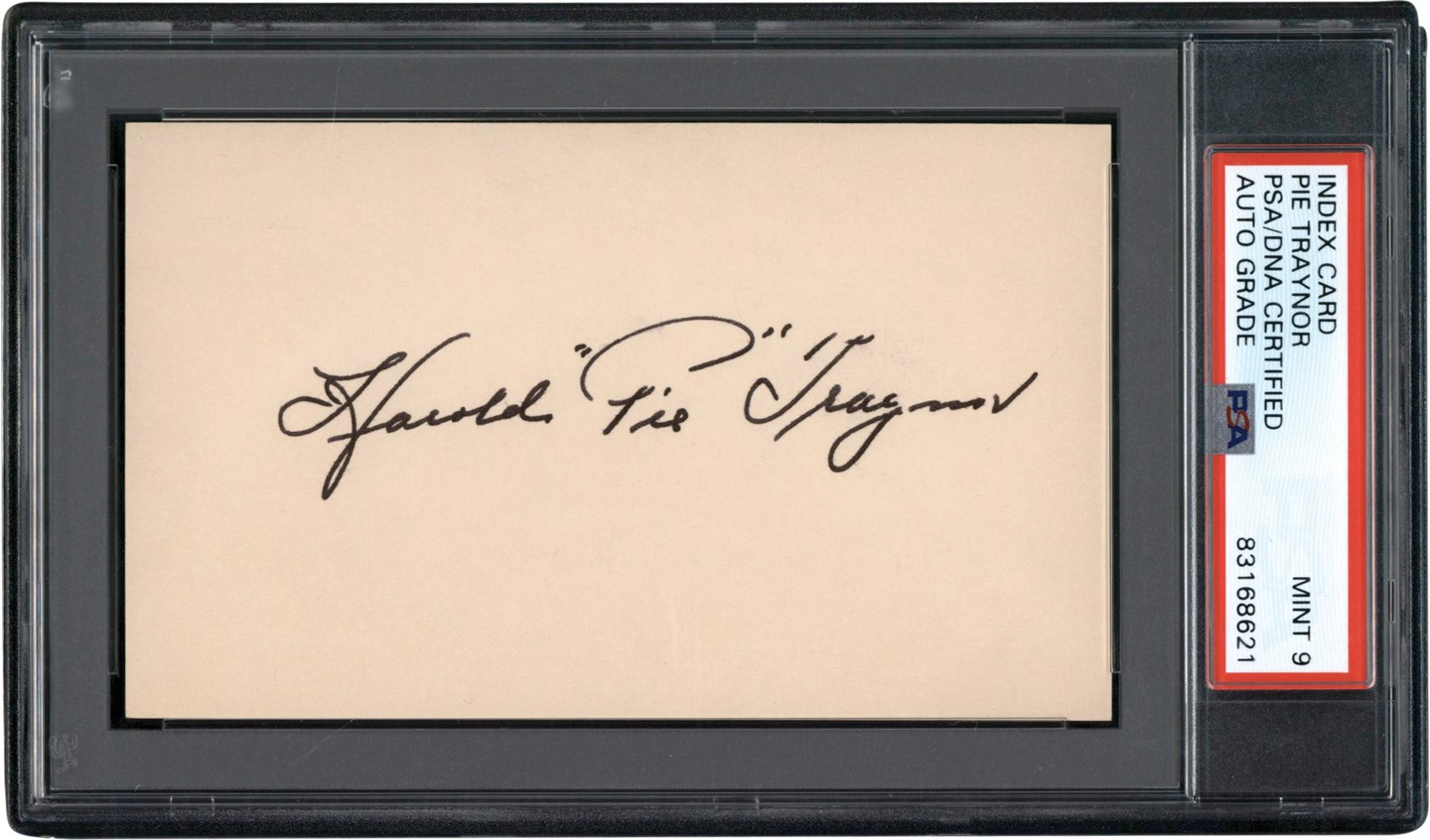 - Harold "Pie" Traynor Full Name Autograph (PSA MINT 9)