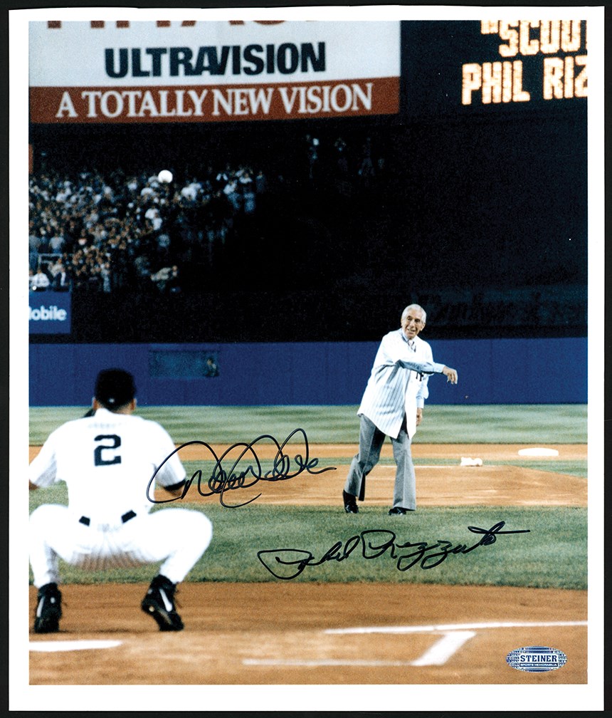 Baseball Autographs - Derek Jeter & Phil Rizzuto Signed Photograph (Steiner)
