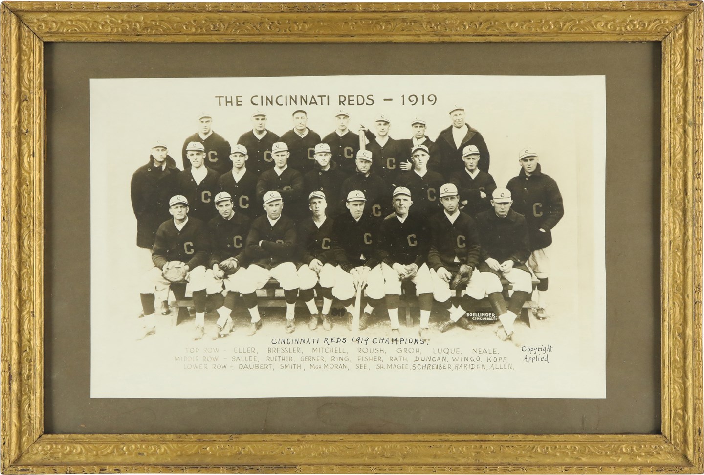 - 1919 Cincinnati Reds Imperial Team Cabinet Photograph