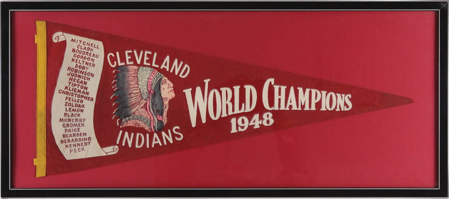 Baseball Memorabilia - 1948 Cleveland Indians World Champions Pennant