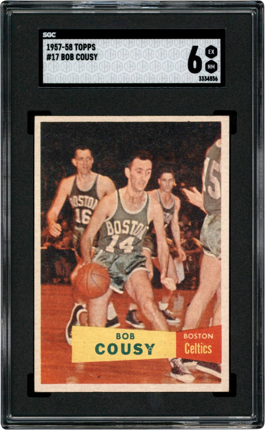 - 1957-1958 Topps Basketball #17 Bob Cousy Rookie SGC EX-MT 6