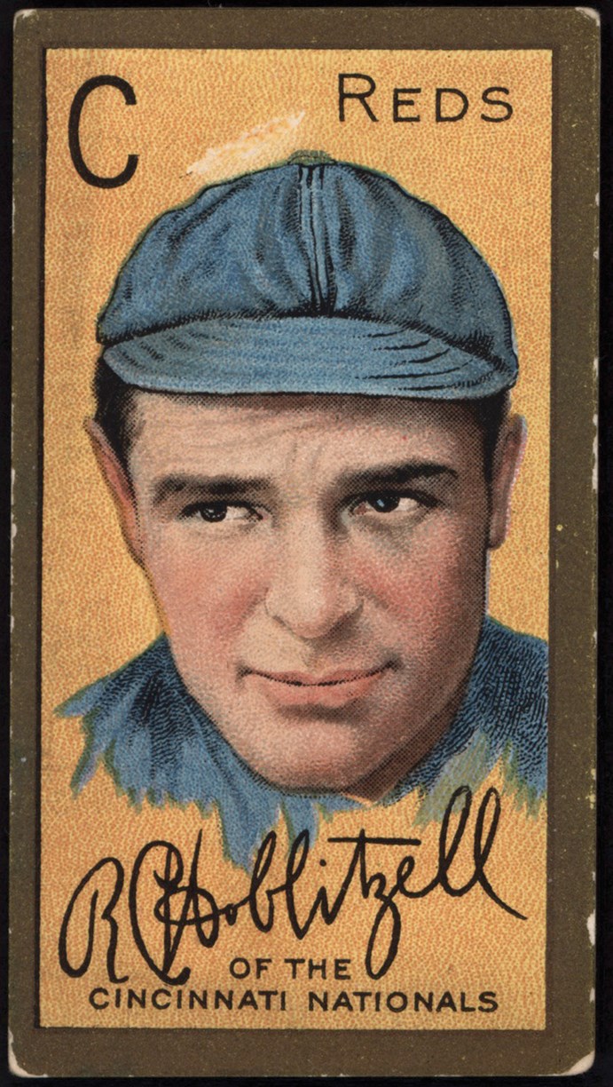 - 911 T205 Dick Hoblitzell Cycle Back Tobacco Card
