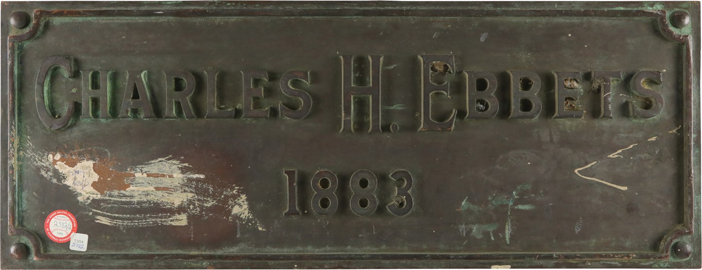 - Ebbets Field Stadium Plaque Commemorating Charles H. Ebbets with Photographic Proof! (ex-Barry Halper Collection)