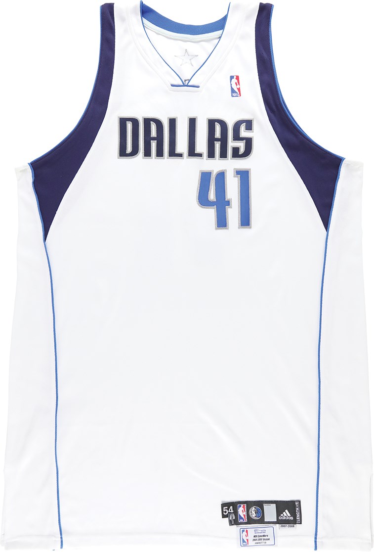 - 009 Dirk Nowitzki Photo-Matched Dallas Mavericks Game Worn Jersey - Worn in 19 Games - Three Double-Doubles, Two 40-Point Games, 750th Career Steal & Playoff Clinching Game (MeiGray Mavericks LOA)