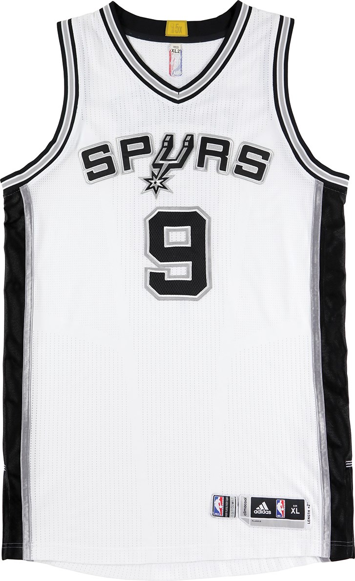 016-17 Tony Parker Photo-Matched San Antonio Spurs Game Worn Jersey - Worn in 10 Games - Tim Duncan Jersey Retirement Game, 6500th Assist, 120+ Points (MeiGray LOA)