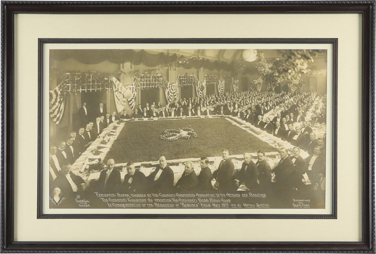 - 1912 Opening of Cincinnati's Redland Field Panoramic Banquet Photograph