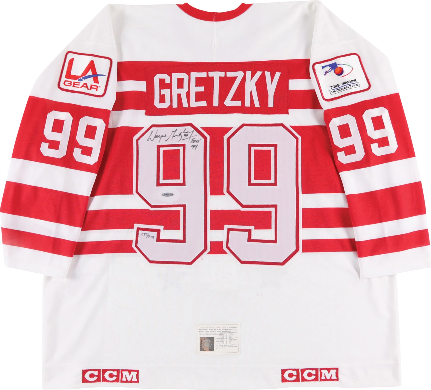 - 1994 Wayne Gretzky Signed Limited Edition "Ninety-Nine" European Tour Jersey (UDA)