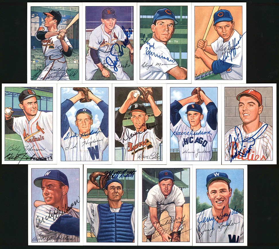 - igned 1952 Bowman RP Baseball Card Collection (13)