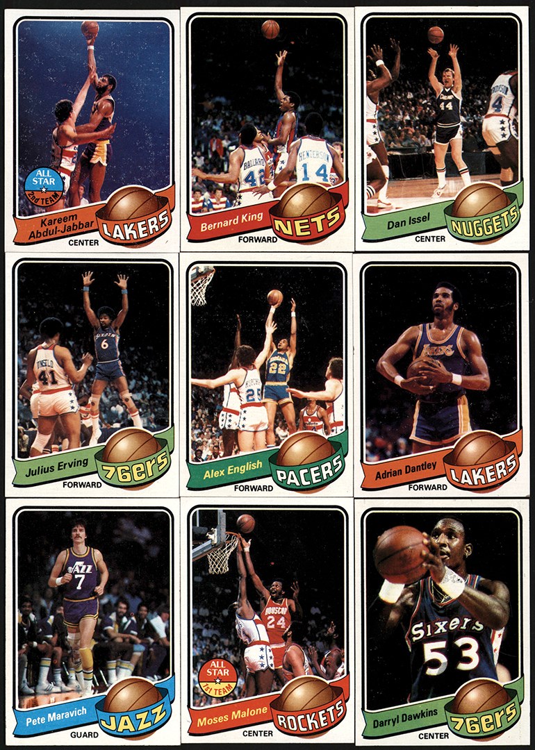Basketball Cards - 979-1980 Topps Basketball Near-Set w/High Grade Examples (126/132)