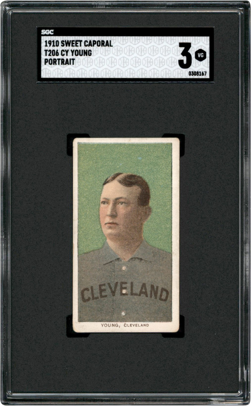 - 909-1911 T206 Cy Young Sweet Caporal (Portrait) SGC VG 3