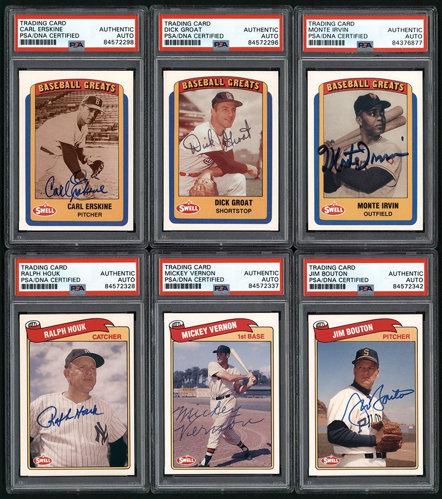 989-1990 Swell Baseball Greats Signed & PSA Authenticated Card Collection (28)