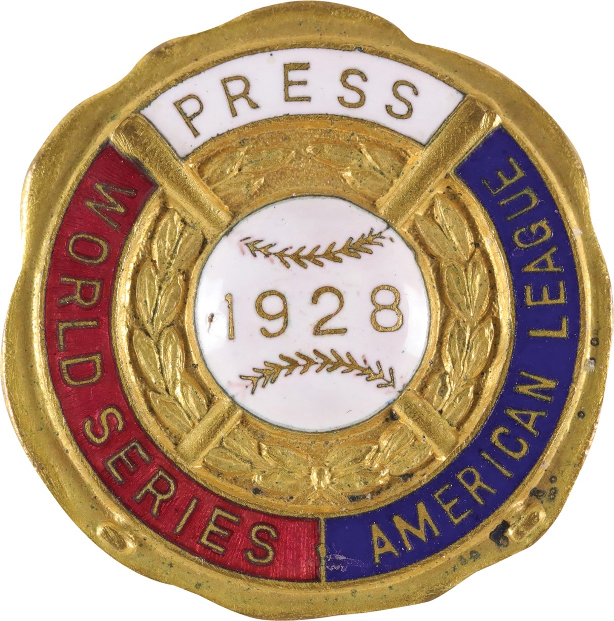 - High Grade 1928 New York Yankees World Series Press Pin