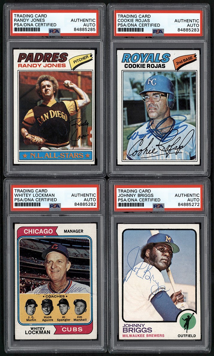 - 972-1977 Topps Vintage Signed & PSA Authenticated Baseball Card Collection (20)