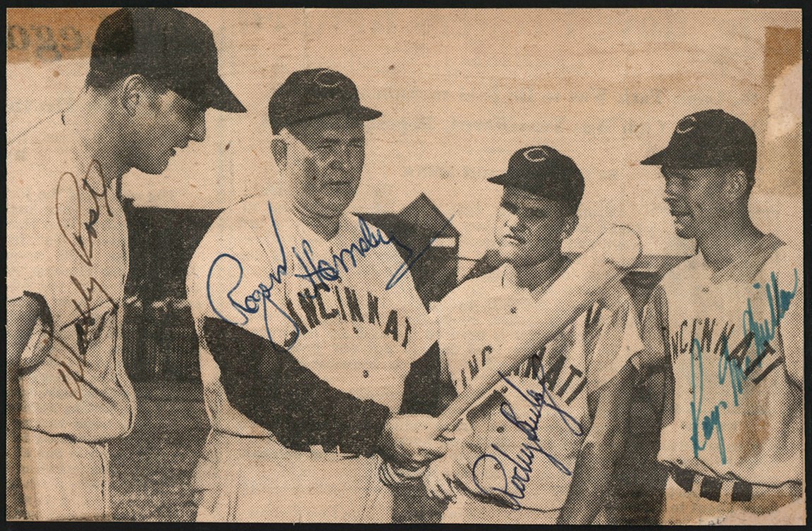 Baseball Autographs - Rogers Hornsby Multi-Signed Magazine Photo (PSA)
