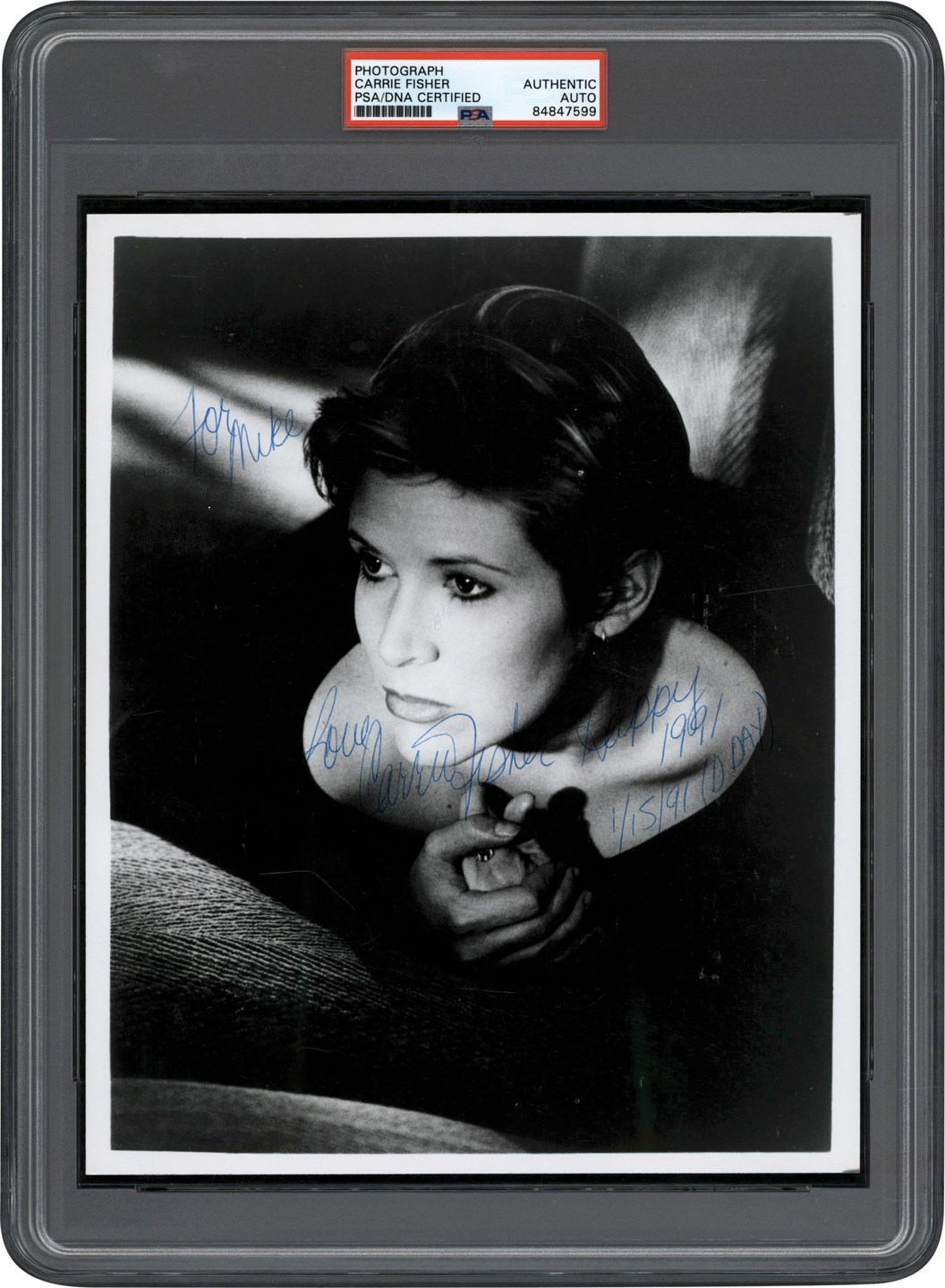 Rock And Pop Culture - Carrie Fisher Signed "Happy D-Day" Photograph (PSA)