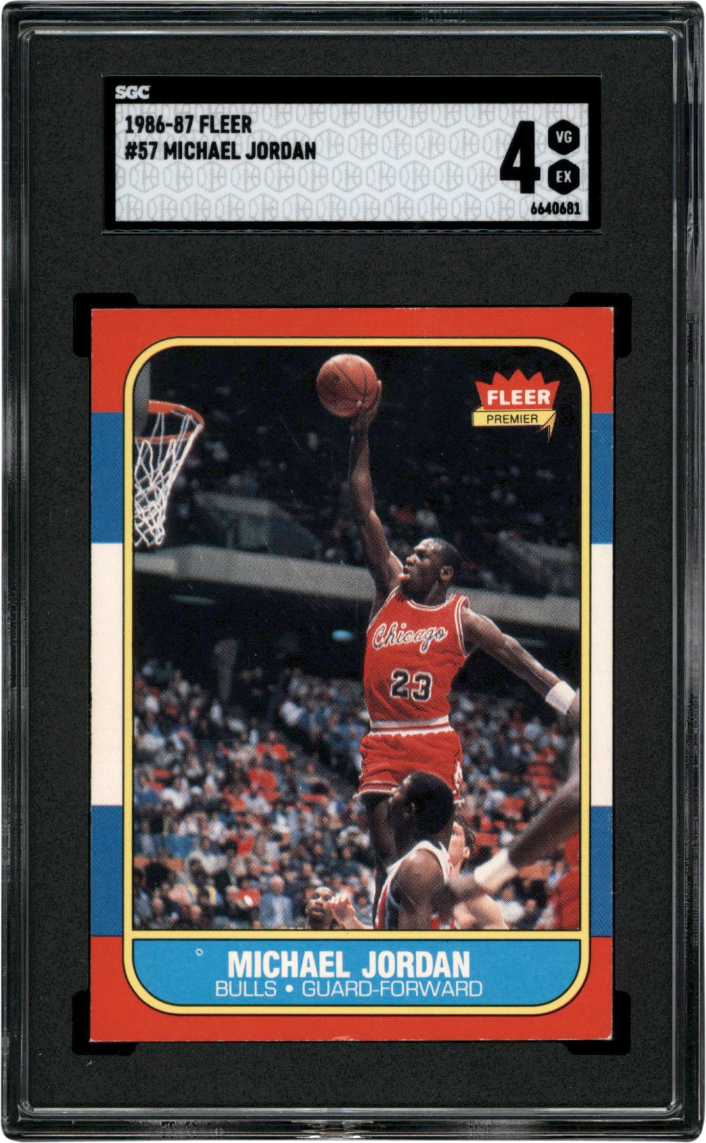 - 1986-1987 Fleer Basketball #57 Michael Jordan Rookie Card SGC VG-EX 4