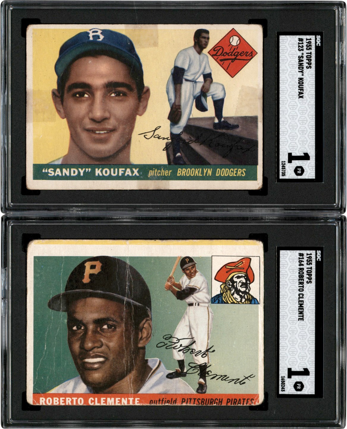 - 1955 Topps Complete Set w/SGC Clemente & Koufax (206)