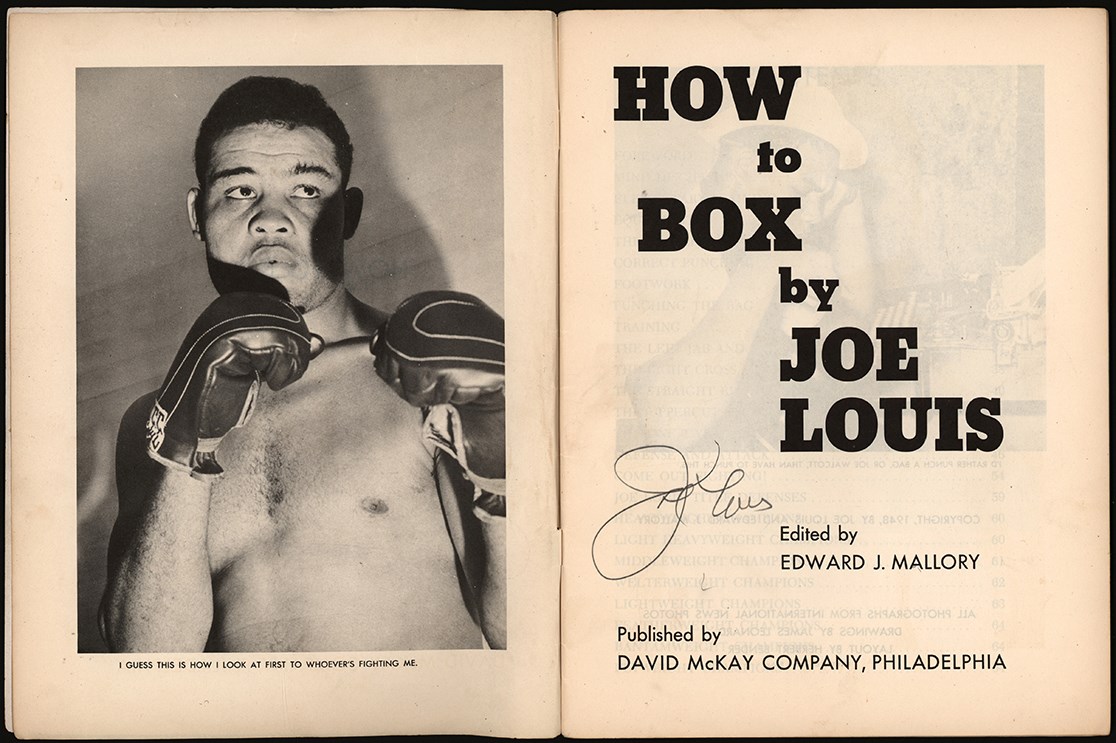 - 1952 Joe Louis Signed "How to Box" Magazine with Tickets to Signing