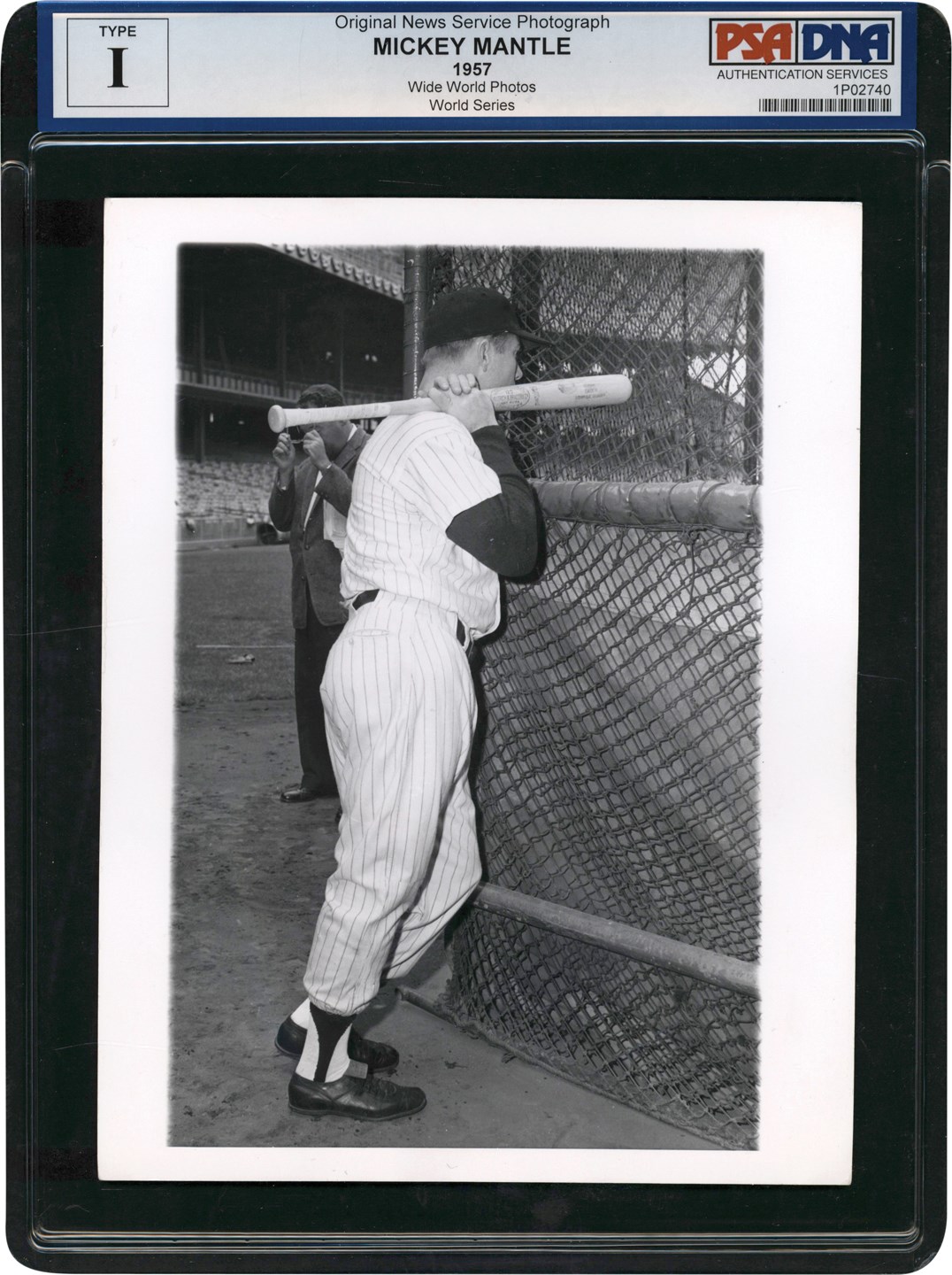 Vintage Sports Photographs - Mickey Mantle 1957 World Series Photograph (PSA Type I)
