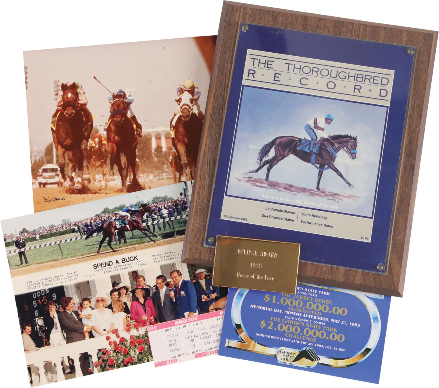 Horse Racing - Spend-A-Buck Collection w/Award & Official Derby Photograph (6)