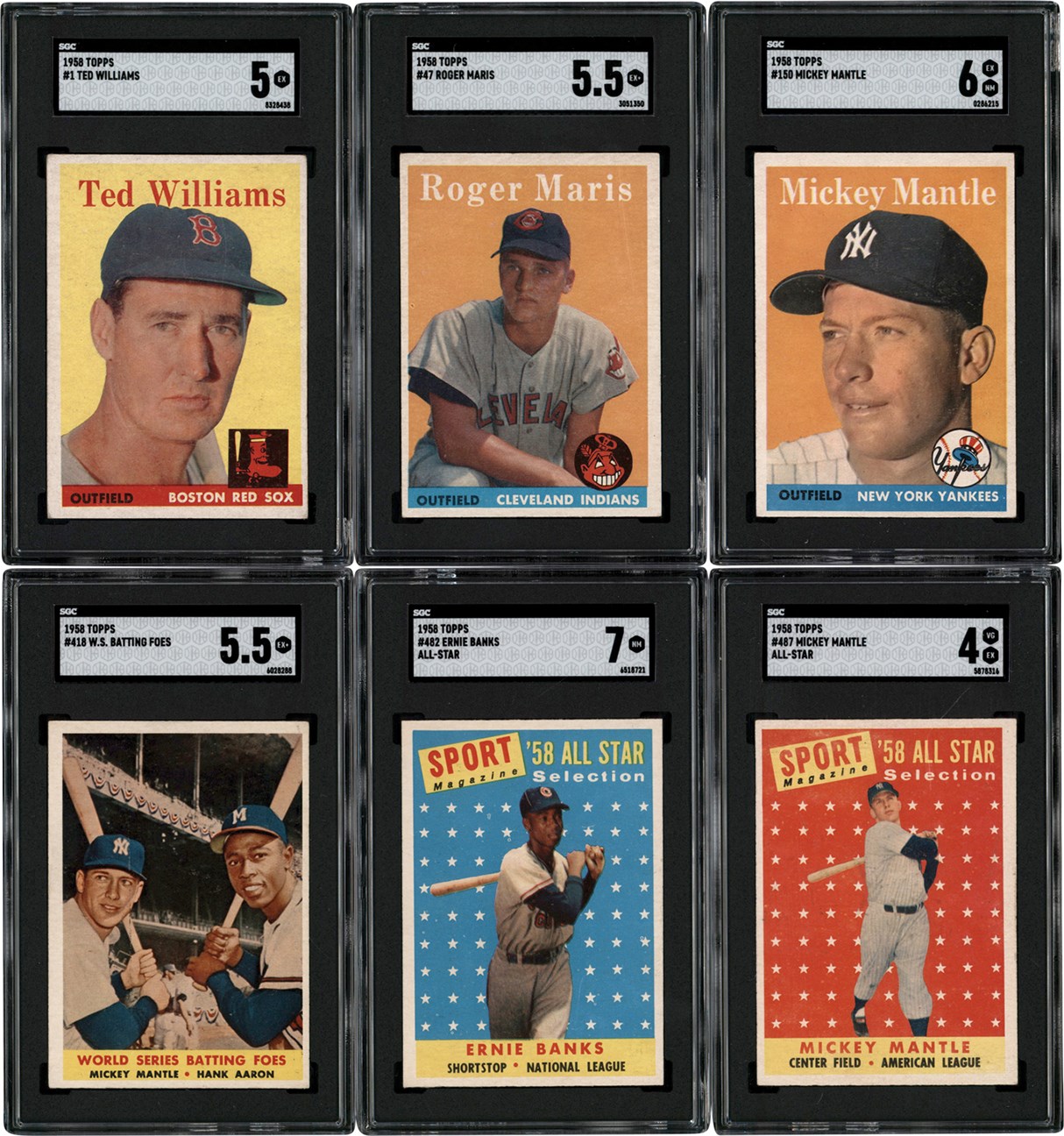 - 1958 Topps Complete Set w/Mickey Mantle SGC 6 (494)