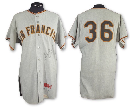 Baseball Jerseys - 1967 Gaylord Perry Autographed Game Worn Jersey