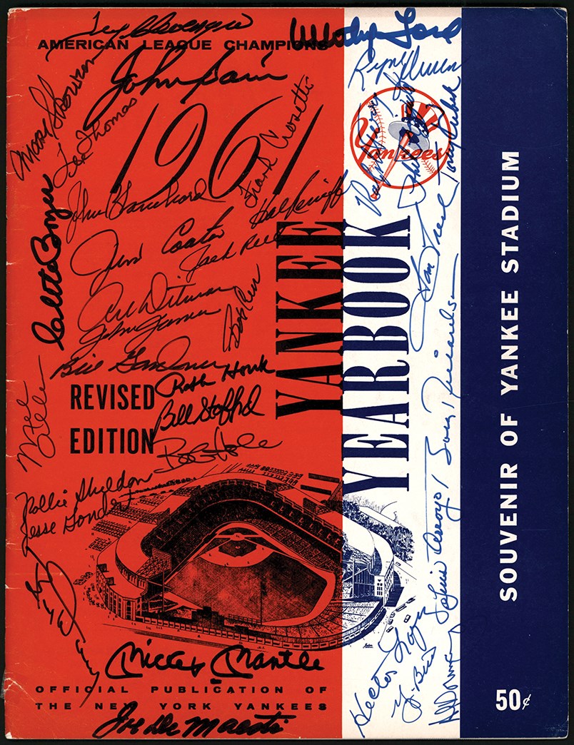 - 1961 World Champion New York Yankees Team-Signed Yearbook w/Mickey Mantle (PSA)
