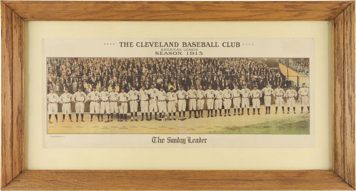 Baseball Memorabilia - 1913 Cleveland Baseball Club Sunday Leader Supplement w/Joe Jackson
