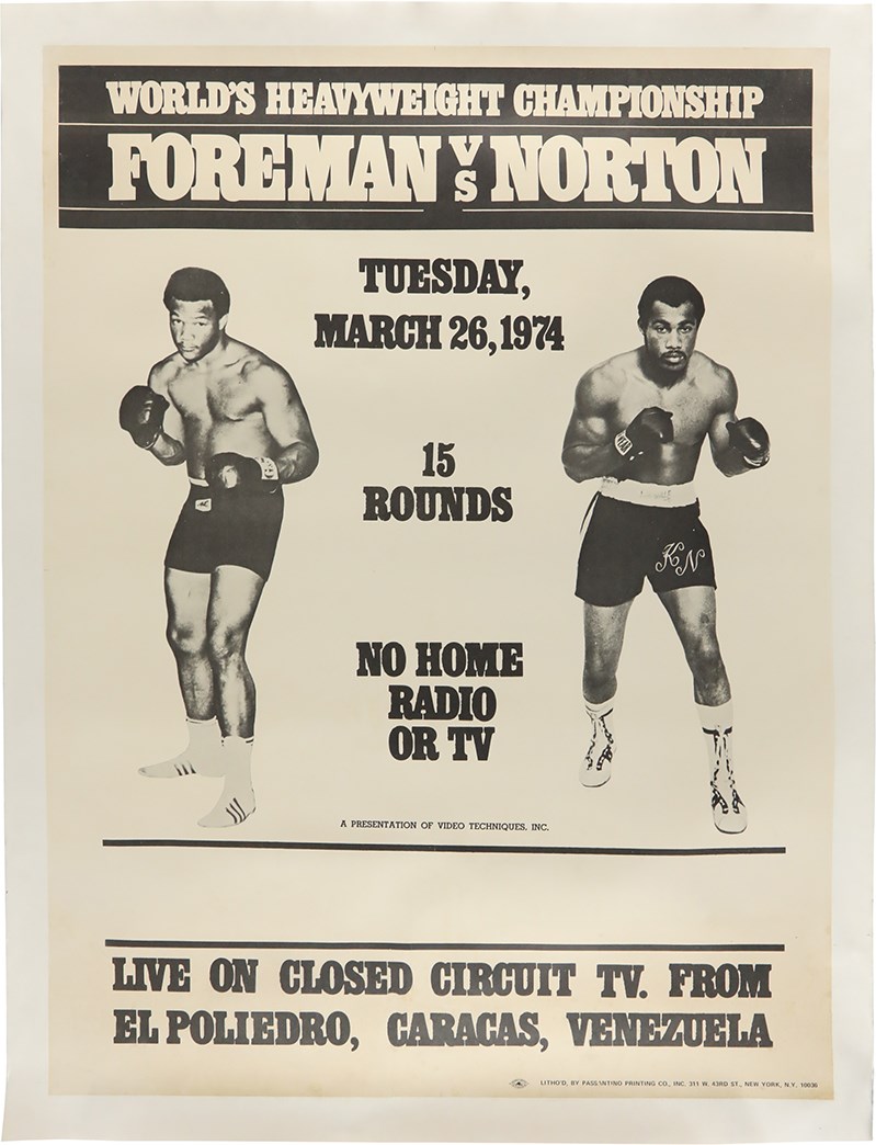 - Large 1974 George Foreman vs. Ken Norton Fight Poster