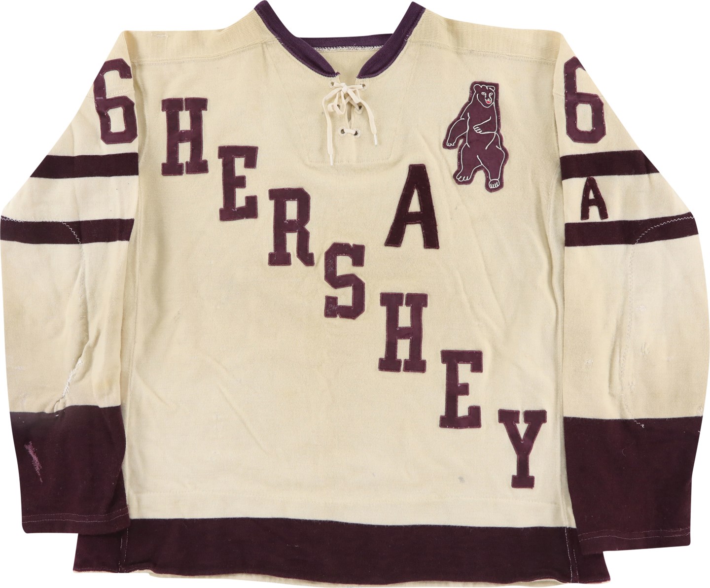 - 1964-1965 Howie Yanosik Hershey Bears Game Worn Hockey Jersey