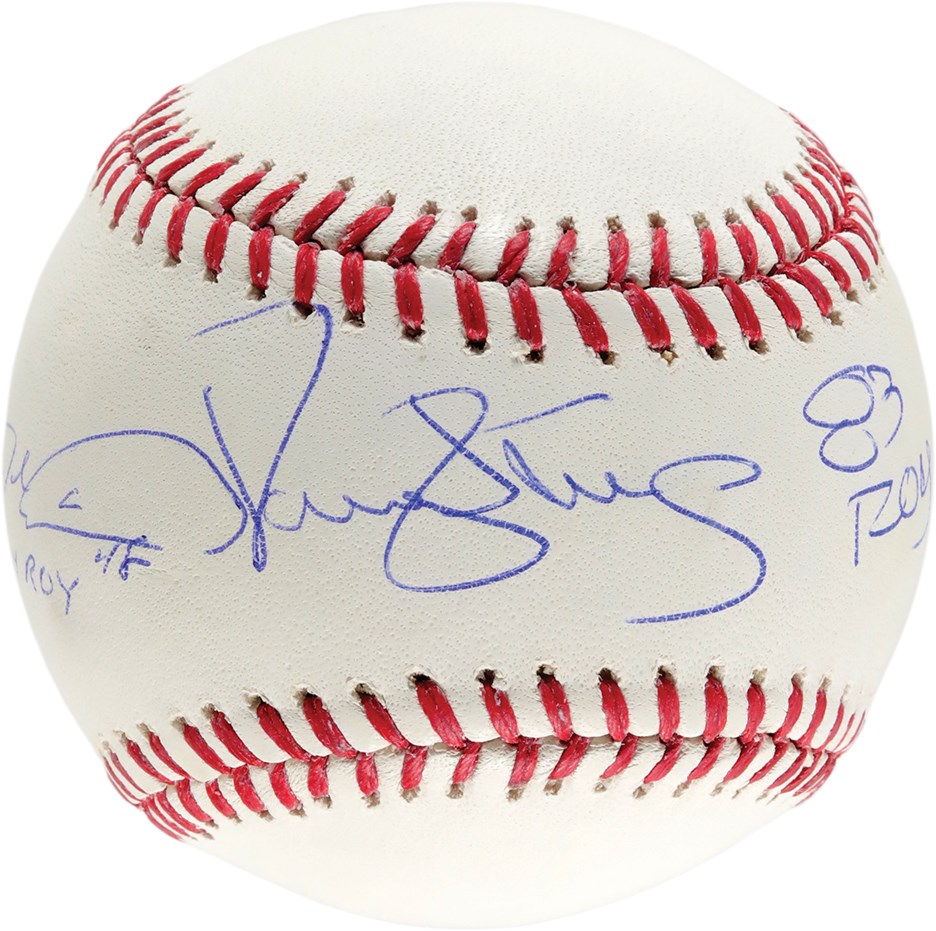 - Jacob deGrom & Darryl Strawberry Dual-Signed Baseball w/ROY Inscriptions (Steiner)