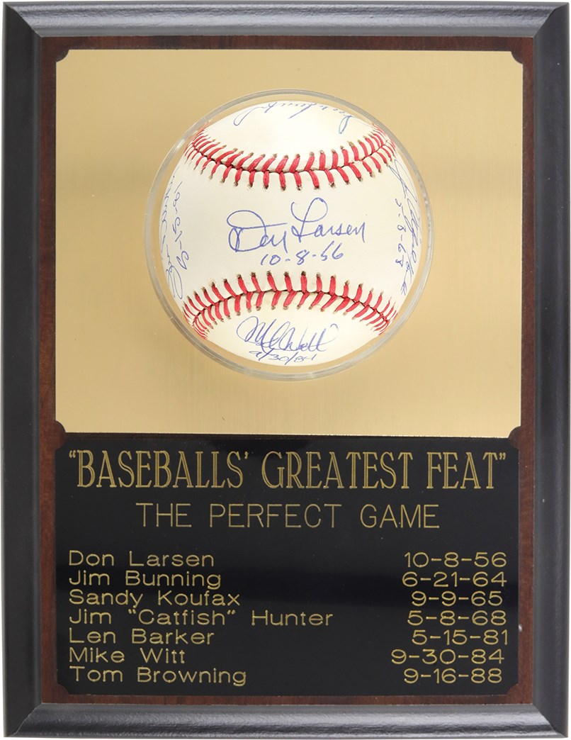 Baseball Autographs - Perfect Game Winners Multi-Signed & Inscribed Baseball w/Koufax