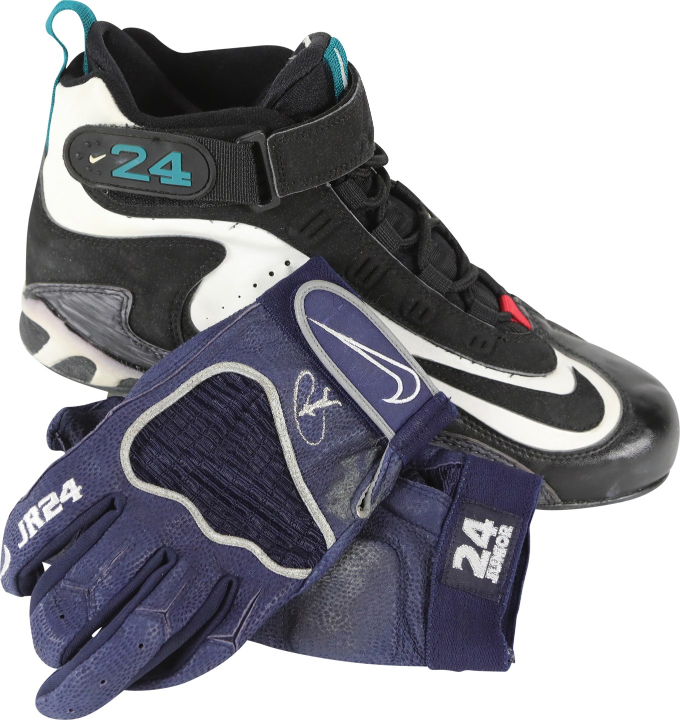 - 1999 Ken Griffey Jr. Seattle Mariners Game Used Batting Gloves and Cleat